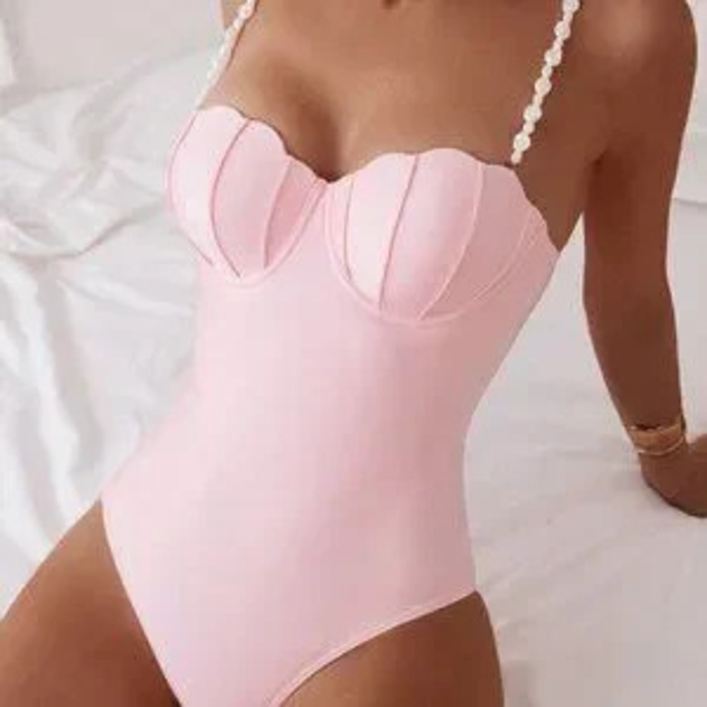 ZARA Baby Pink Cute Women's One-Piece One-Piece Swim Suit